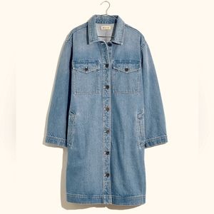 Madewell Denim Duster Coat. Size XL. Color Blue.
